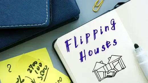 Blue textured wallet with white stitching for flipped house profits