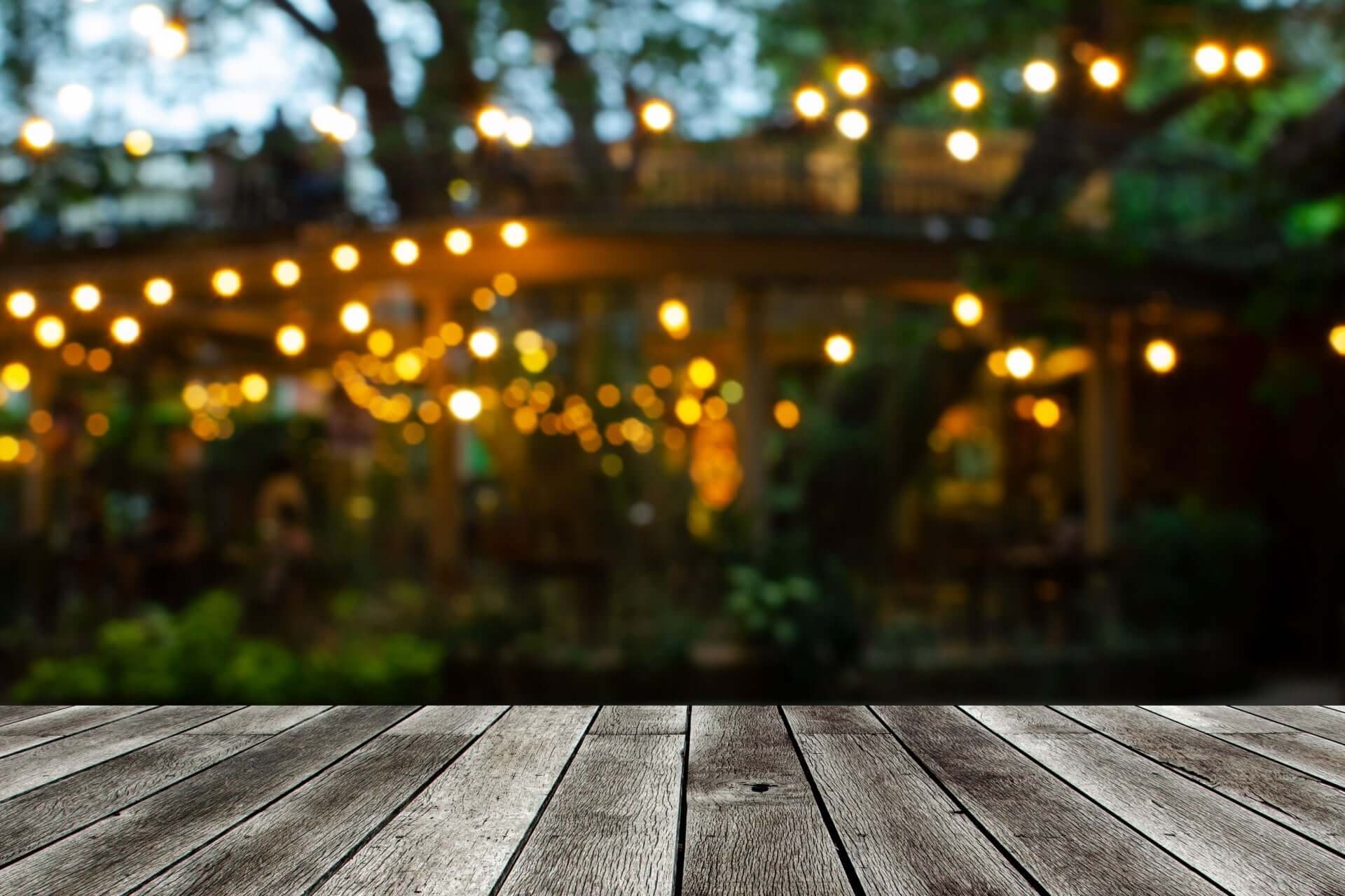 Weathered gray wooden deck planks for moon garden paths