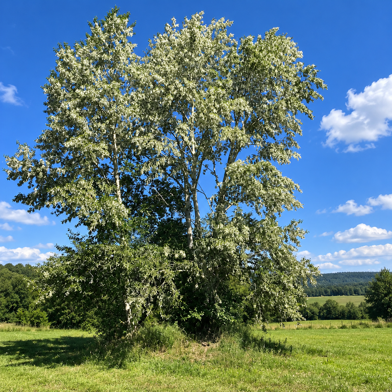 Grown cotton wood tree