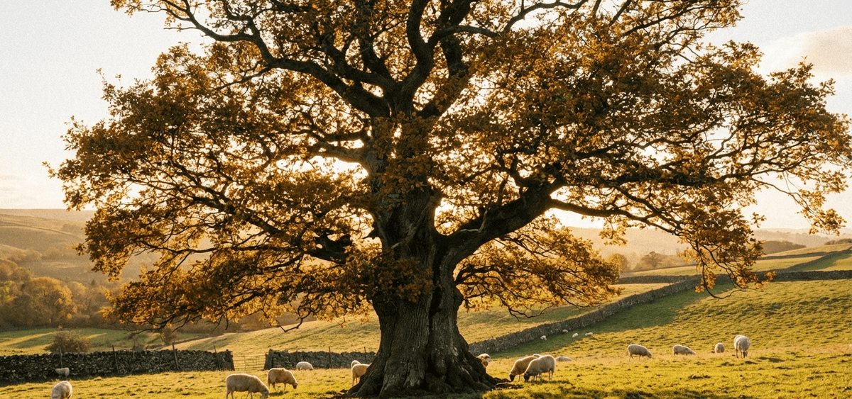 Oak tree in a field